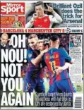  ??  ?? Los medios ingleses no dudaron en criticar a Guardiola y Bravo tras el 4-0 ante el Barça.