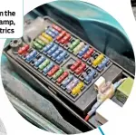  ??  ?? Fuseboxes Some fuseboxes are on the inner wing. They get damp, leading to erratic electrics Wipers Headlamp wipers seize, but it’s no disaster if they’re not working