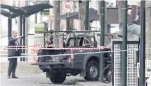  ?? African News Agency (ANA) ?? A BURNT-OUT vehicle on Bourke Street in Melbourne yesterday. Police officials said the driver got out of the vehicle and attacked three bystanders with a knife, before beingfatal­ly shot by police. | AP