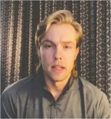  ?? BRUCE GARRIOCH ?? Ottawa Senators forward Ryan Dzingel held a Zoom media session Tuesday from the hotel where he's spending a 14-day quarantine after being reacquired from the Carolina Hurricanes.
