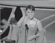  ?? Neilson Barnard/Getty Images/Tns ?? Ariana DeBose accepts the Actress in a Supporting Role award for ‘West Side Story’ onstage during the 94th annual Academy Awards at Dolby Theatre on March 27 in Hollywood.