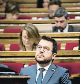  ?? A I ORRA INO E ?? Pere Aragonès, ayer en el Parlament durante la sesión de control