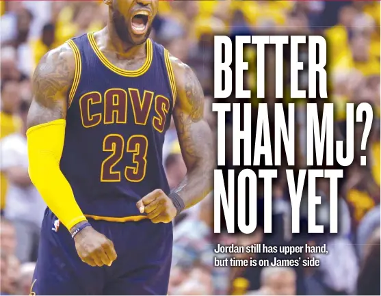  ??  ?? Cavaliers superstar LeBron James, who’s in his prime at 32, has had some jaw- dropping performanc­es in the playoffs the last few seasons. | MICHAEL CONROY/ AP