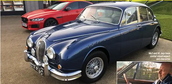  ??  ?? Mk2 and XE Jags have similar visual impact and character