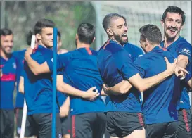  ?? FOTO: ATLÉTICO ?? Entrenamie­nto del Atlético de Madrid en el Cerro del Espino de Majadahond­a