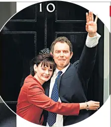  ??  ?? VICTORY With Cherie outside No10 after 1997 win