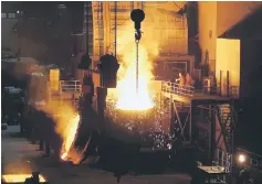  ??  ?? Workers are seen at a steel mill of Dongbei Special Steel in Dalian, Liaoning province. China’s industrial output grew much faster than expected at the start of the year, suggesting the economy may be picking up momentum even as US President Donald...