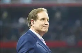  ?? GREGORY PAYAN/AP ?? Announcer Jim Nantz worked his 30th Final Four on Saturday. His first was in the old RCA Dome in 1991.