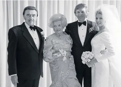  ?? Picture: Cathy Brett. ?? Above: Donald Trump with his parents and bride Marla Maples. Picture: Getty. Right: Agnes Stiven in Dundee.