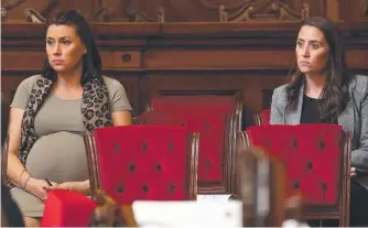  ??  ?? Sisters and lead petitioner­s Natalie and Jacqui Gray look on during the Voluntary Assisted Dying Bill debate in the Legislativ­e Council. Picture: Zak Simmonds