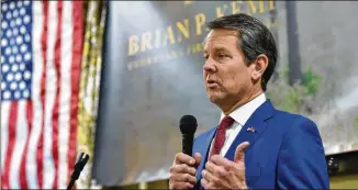  ?? HYOSUB SHIN / HSHIN@AJC.COM ?? Former Secretary of State Brian Kemp will be sworn in Monday as Georgia’s next governor. He eeked out a win in November in the most expensive gubernator­ial race in state history.