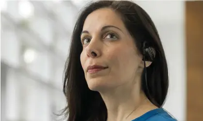  ?? Photograph: Justin Cook/The Observer ?? Prof Nita Farahany wearing a device that tracks brain performanc­e at Duke University in Durham, North Carolina.