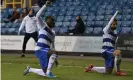  ?? Photograph: Justin Setterfiel­d/ Getty Images ?? Ilias Chair and QPR teammate Bright Osayi-Samuel both took a knee after the visitors’ goal.