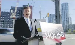  ?? MICHAEL PEAKE / POSTMEDIA NEWS ?? Fifty-four per cent of Torontonia­ns approve of Mayor John Tory’s budget belt-tightening, a poll has revealed.