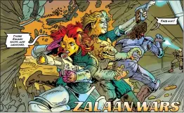  ?? Courtesy photo ?? A panel from The Zalaan Wars by local comic book writer A.J. Wedding.