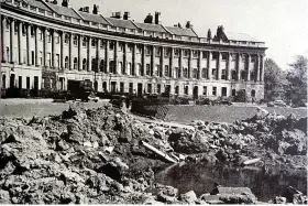  ?? GETTY IMAGES ?? A bomb crater in the Royal Crescent