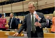  ?? REUTERS ?? UK Independen­ce Party leader told the European Parliament that none of them had ever held down a ‘‘proper job’’. Social media was quick to correct him.