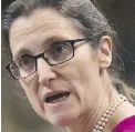  ??  ?? Chrystia Freeland