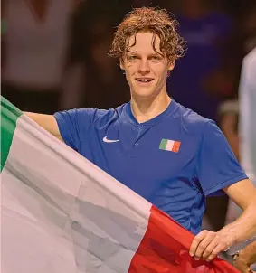  ?? ?? Il campione tricolore
Jannik Sinner, 22 anni, nel 2024 ha vinto gli Australian Open, il torneo di Rotterdam, il Masters 1000 di Miami e ora è il numero 2 del mondo