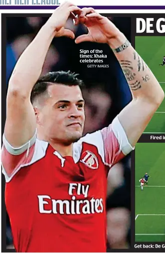  ?? GETTY IMAGES ?? Sign of the times: Xhaka celebrates