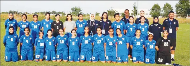  ?? KUNA photo ?? Kuwait’s U-17 Girls Football Team in Austria.