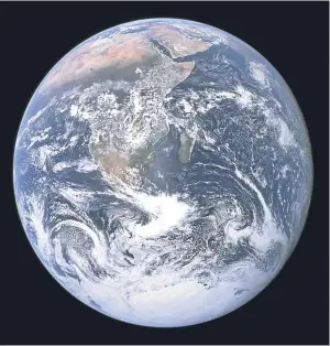  ??  ?? The famous image, dubbed The Blue Marble, taken by the crew of Apollo 17.