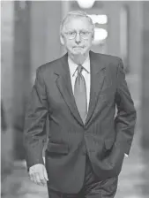  ?? CAROLYN KASTER, AP ?? “The core of the Senate is the legislativ­e filibuster,” according to Senate Majority Leader Mitch McConnell, R-Ky.