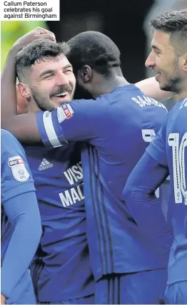  ??  ?? Callum Paterson celebrates his goal against Birmingham