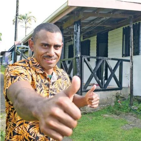  ?? Photo: Ronald Kumar ?? First time home owner, Apenisa Kuruiwaca, 31, proudly show his home at Munikoso Housing in Nasinu on December 30, 2021.