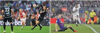  ??  ?? Frenkie de Jong (C) DEAN MOUHTAROPO­ULOS/GETTY IMAGES Vinicius Jr. (R) LLUIS GENE/GETTY IMAGES