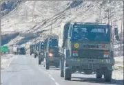  ?? PTI ?? An Indian Army convoy in Eastern Ladakh.