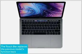 ??  ?? The Touch Bar replaces the previous model’s function keys