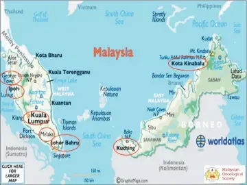  ??  ?? Locations of the seven government cancer treatment centres scattered across Malaysia.