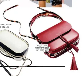  ??  ?? Bag, $4,800, CHRISTIAN DIOR, (02) 9229 4600