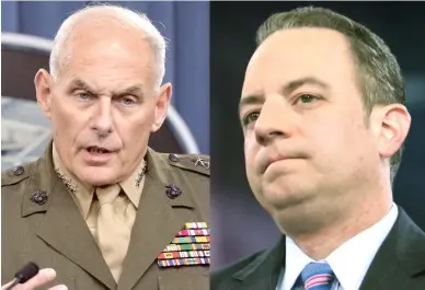  ??  ?? General John Kelly (left) replaces Reince Priebus.