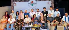  ??  ?? Sujata Prasad and ML Srivastava with Print Biennale Awardees and committee members