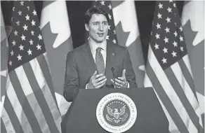  ?? ROBYN BECK/AFP/GETTY IMAGES ?? Canada’s Justin Trudeau is no fan of proposed tariffs.