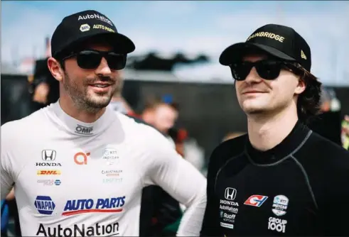  ?? FOTO: PENSKE ENTERTAINM­ENT/JOE SKIBINSKI ?? Alexander Rossi ( tv.) er den seneste amerikaner, som har kørt Formel 1. Han har også været teamkammer­at med Colton Herta ( th.) de seneste tre sæsoner.