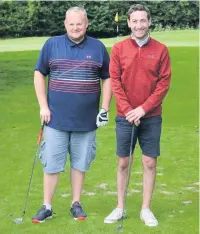  ??  ?? Fine show Bally Whytock (right) defeated Adam Taylor 3&2 in Perth Artisan Golf Club’s McNab scratch final