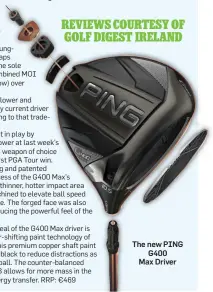  ??  ?? The new PING G400 Max Driver