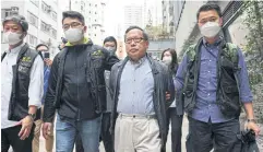  ?? REUTERS ?? Former vice-chairman of the Hong Kong Alliance in Support of Patriotic Democratic Movements of China, Albert Ho, is arrested by police yesterday.