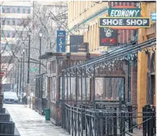  ?? RYAN TAPLIN • THE CHRONICLE HERALD ?? The normally busy Argyle Street is fairly quiet nowadays with bars and many restaurant­s closed due to COVID-19 restrictio­ns.