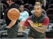  ?? TONY DEJAK — THE ASSOCIATED PRESS FILE ?? In this file photo, Cleveland Cavaliers’ Isaiah Thomas catches a pass before the team’s NBA basketball game against the Brooklyn Nets in Cleveland.