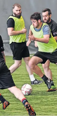  ?? ?? On the move Action from the annual seven-a-side North Lanarkshir­e suicide prevention football tournament in 2019