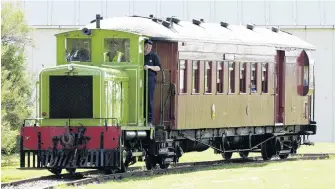  ?? PHOTOS: GERARD O’BRIEN ?? Back again . . . The familiar sight of Ocean Beach Railway stock on the move can be viewed once more from across the Dunedin Rugby Club grounds.