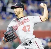  ?? LYNNE SLADKY/AP ?? Nationals left-hander Gio Gonzalez will get the Game 2 start ahead of Max Scherzer versus the Cubs in the NLDS.