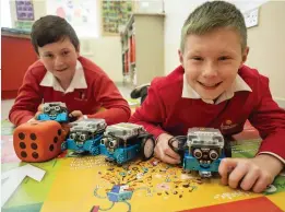  ?? Photo: Jerry Kennelly/JEP ?? In safe hands: Seán Kelly and Jack Nutley from Lehinch National School with their Internet Safety Game.