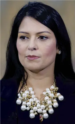  ??  ?? Priti Patel is hanging on to her job but Boris Johnson’s decision to back his Home Secretary sparked the resignatio­n of the government’s standards adviser