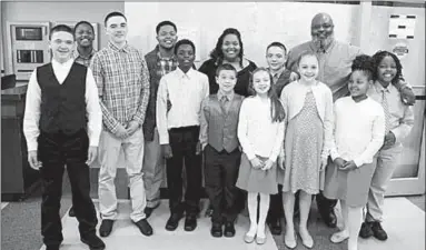  ??  ?? The Sanders have officially welcomed Coby, 16, Christian, 14, Caleb, 13, Caylee, 12, Carson, 10, and Chloe, 9, into their home. (Photo: Cincinnati Enquirer)