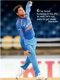  ?? AFP ?? Kuldeep Yadav bagged three West Indies’ wickets. —